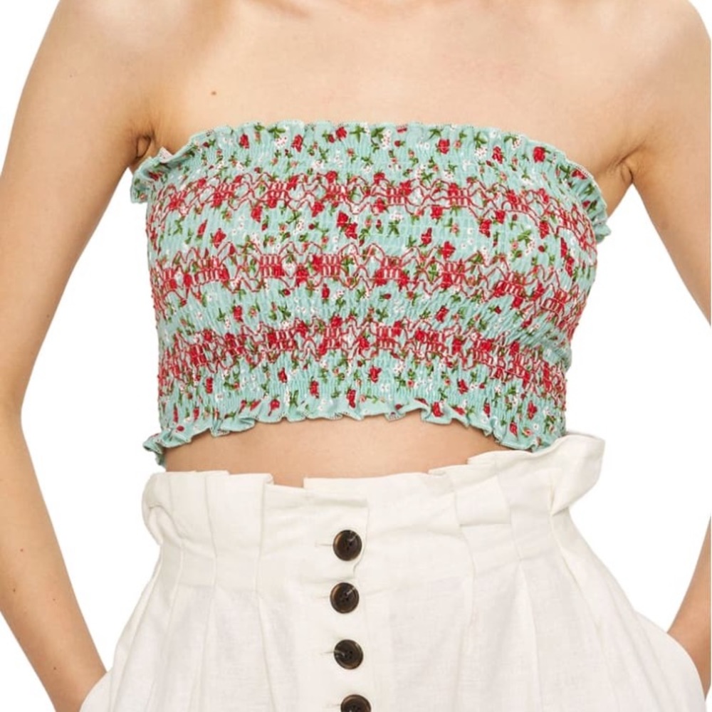 Topshop Floral Tube Top